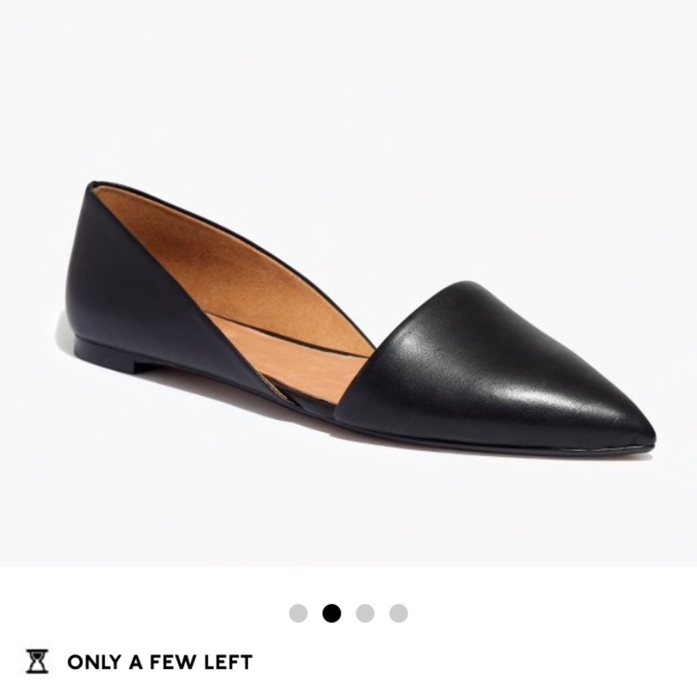 Madewell Lydia black leather d’orsay flats